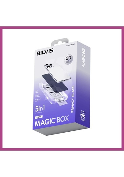 Gees Global Apple iPhone 14 Uyumlu Bilvis 5in1 5d Magic Hayalet Cam Ekran Koruyucu - Siyah Gbzs