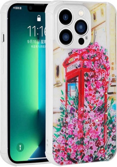 Apple Uyumlu iPhone 13 Pro Kılıf Simli Desenli Kamera Korumalı Parlak Zore Popy Kapak Kulübe