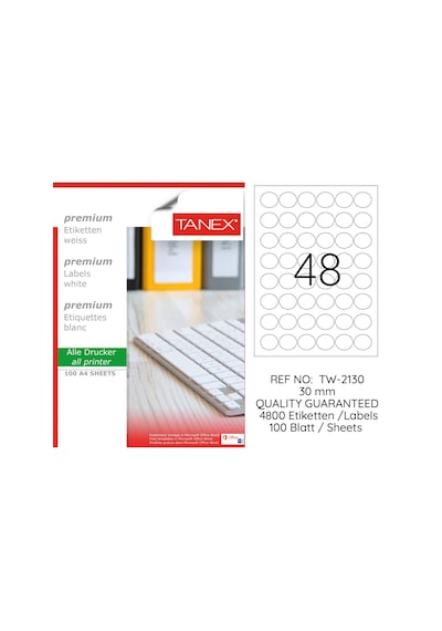 Tanex Tw-2130 30 Mm 100 Lü Lazer Etiket