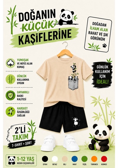 Overmax Doğanın Küçük Kaşifleri Panda Baskılı Çocuk Takımı Rahat, Şık Ve Enerjik Kombin 1-12 Yaş Trend Yazlık Takım Bej - 883562608 Bej Overmax Doğanın Küçük Kaşifleri Panda Baskılı Çocuk Takımı Rahat, Şık Ve Enerjik Kombin 1-12 Yaş Trend Yazlık Takım Bej - 883562608 Bej
