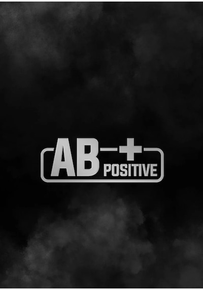 Ab + Pozitif Kan Grubu Araba Motorsiklet Etiket Sticker 14cm Beyaz Renk