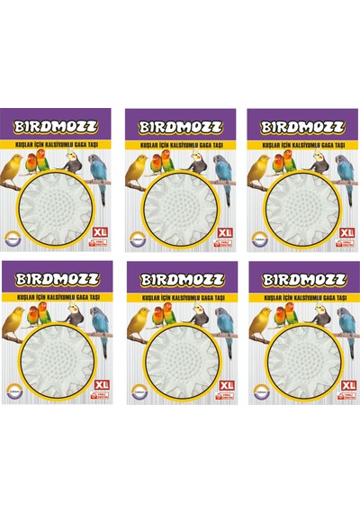 Birdmozz Kuşlar İçin XL Büyük Boy Kalsiyumlu Gaga Taşı 6 Adet