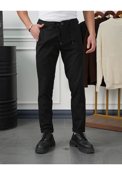 Modefendi Pamuk Likra Slim Fit Jogger Pantolon Siyah