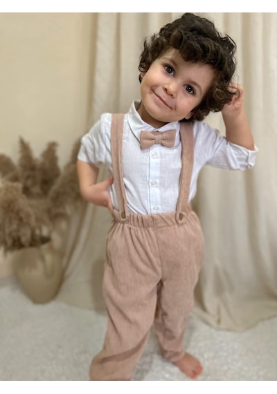 Miababy Papyonlu Fitilli Üçlü Takım Bej