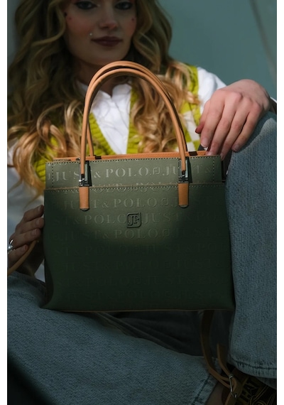 Just Polo Kadın Orijinal Ayarlanabilir Askılı Şık El & Omuz Çantası Shoulder Bag Ebat : 25 X 22 Cm Yeşil - Camel 62725995