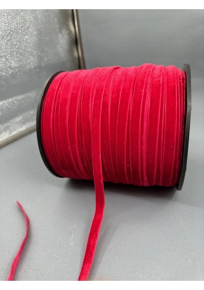 Paşateks- 1 Cm Düz Kadife-5 Metre -a.kırmızı