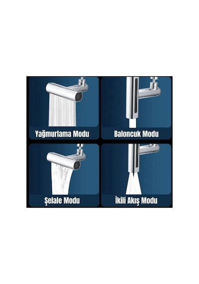Bay 4 Modlu Musluk Başlığı Şelale, Yağmur, Sprey, Köpük Akışı Yüksek Basınç Performansı Modern Tasa