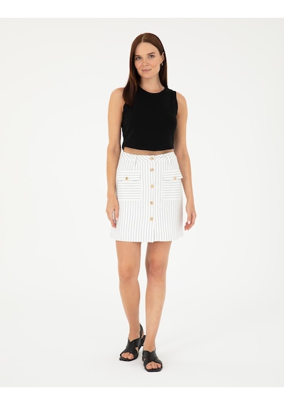 Pierre Cardin Kadın Ekru Etek Dokuma 50284023-vr019