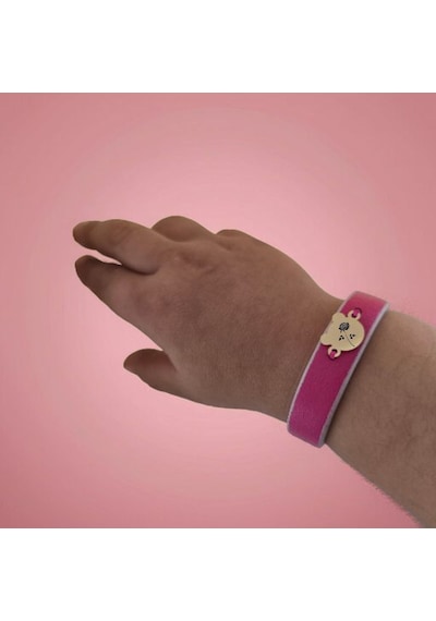 Archin Gül Temalı Ayıcık Motifli 14 Ayar Altın Plakalı Doğal Pembe Derili Hediye Bileklik-458sembol Çiçek Archin Gül Temalı Ayıcık Motifli 14 Ayar Altın Plakalı Doğal Pembe Derili Hediye Bileklik-458sembol Çiçek