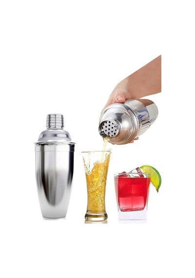 750 Ml Büyük Boy Shaker Kokteyl Hazırlama Kabı Bardağı Kokteyl Karıştırıcı Komple Çelik