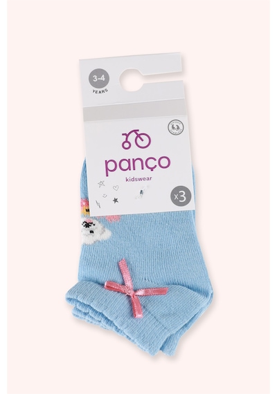 Panço Kız Bebek 3'lü Patik Çorap Seti Renkli 2512GB11007