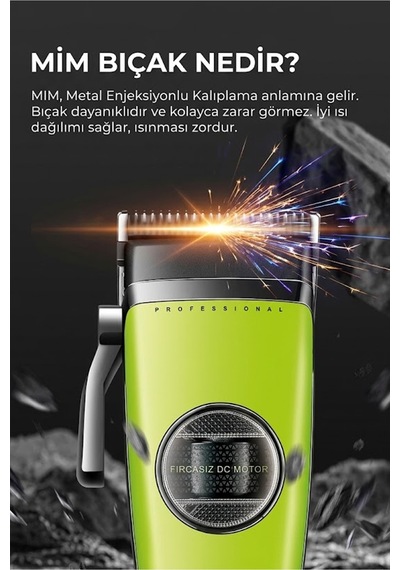 V-880c Profesyonel Saç Kesme Makinesi 7200 Rpm Seramik & Mım Çelik Bıçaklı Şarjlı Tıraş Makinesi 10 Taraklı - Clipper