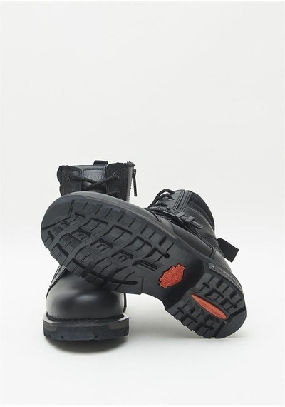 Harley Davidson Franco Waterproof Black Deri Erkek Bot Siyah