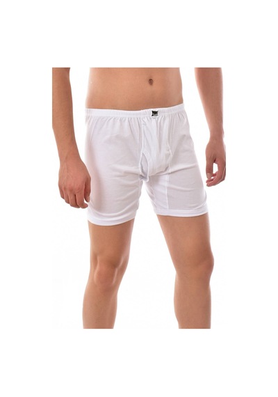Beyaz 12 Adet 0110 Erkek Paçalı Boxer Beyaz