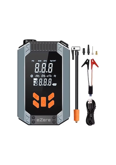 Ezere ST-9632D Taşınabilir Araç Lastik Şişirme ve Starter Akü Takviye Seti