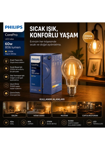 Filament Rustik G93 E27 Led Ampul 2700k Beyaz - Çok Renkli