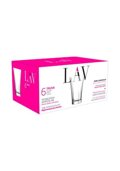 Lav Truva Cam Meşrubat Bardağı 6'lı 350 ml (Büyük Su Bardağı )