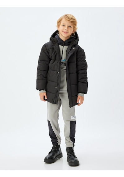 Koton Jogger Eşofman Altı Renk Bloklu Beli Bağlamalı Cepli Gri 5wkb40123tk Gri