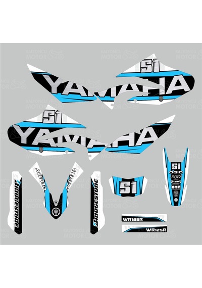 Yamaha Wr 125 R Design Sticker Set Mavi-Siyah 548763311