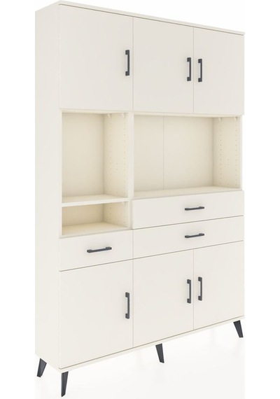 Arges Dolap 9 Raflı 3 Çekmeceli 6 Kapaklı 132x30x195 Aytaşı-a... Aytaşı