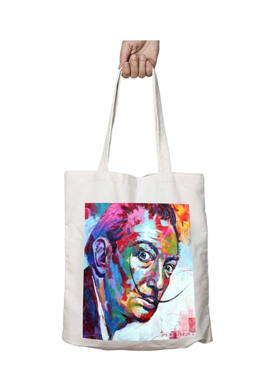 Art Hediye Salvador Dali Tablo İki Tarafı Kalıcı Baskılı Yıkanabilir Çanta Çok Renkli