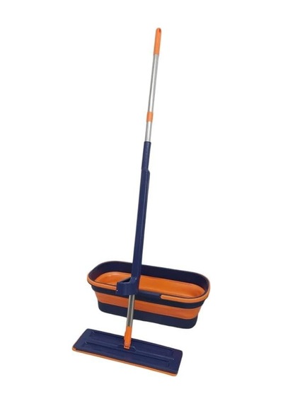 Evefix Yeniden Kullanılabilir Tekerlekli Kovalı Kendinden Sıkmalı Mikrofiber Islak Ve Kuru Zemin Temizleme Mop Seti