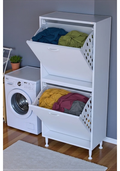 Eliusta Veluna 65 Cm Kirli Çamaşır Sepetli Dolap Banyo Dolabı Beyaz 65x138x32,5 Cm 2 Sepetli Dolap Beyaz Eliusta Veluna 65 Cm Kirli Çamaşır Sepetli Dolap Banyo Dolabı Beyaz 65x138x32,5 Cm 2 Sepetli Dolap Beyaz