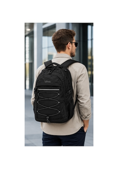 Kaff Young 51537 Black Siyah Unisex Çok Cepli Suya Dayanıklı Sırt Çantası