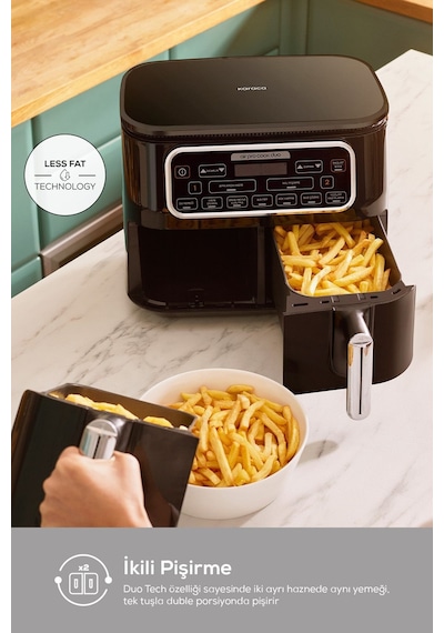 Karaca Air Pro Cook Duo Ev Yemeği Xxxl 8 Kişilik Airfryer 4 + 4 L