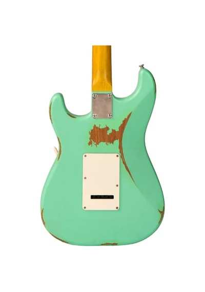 Vintage V6 Icon Elektro Gitar - Distressed Ventura Green