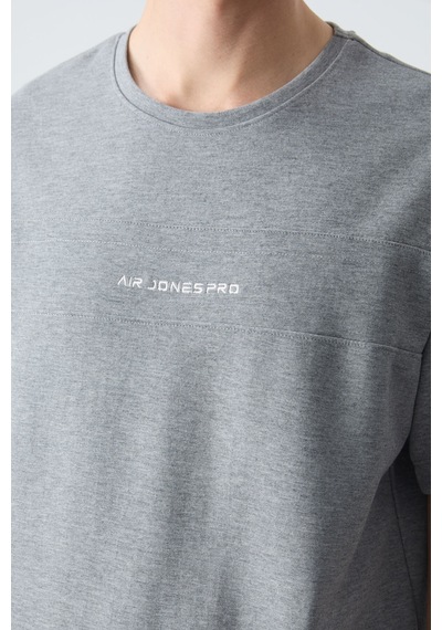 Tommy Life Gri Melanj Pamuklu Kalın Yumuşak Dokulu Oversize Fit Basic Erkek Şort Takım - 85257 GRİ MELANJ
