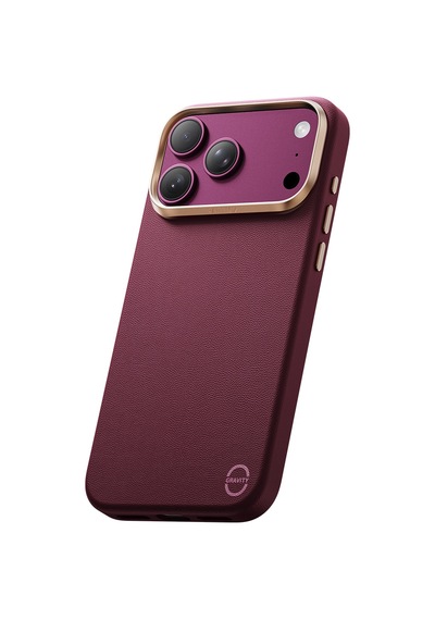 Apple iPhone 18 Pro Max Uyumlu Kılıf M-safe Şarj Özellikli Polimerik Deri Raptic Urban Nano Kapak Mürdüm