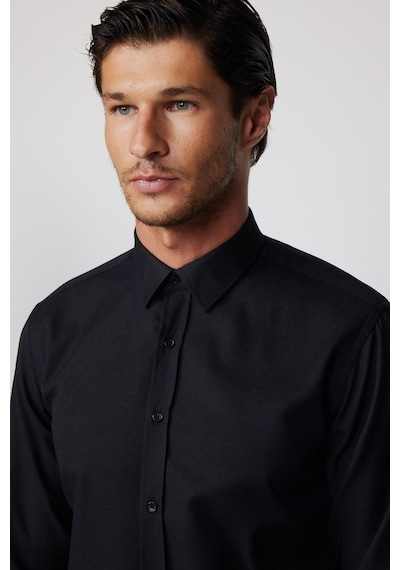 Tudors Modern Slim Fit Pamuklu Kolay Ütü Armürlü Siyah Erkek Gömlek-28380-siyah Siyah Tudors Modern Slim Fit Pamuklu Kolay Ütü Armürlü Siyah Erkek Gömlek-28380-siyah Siyah