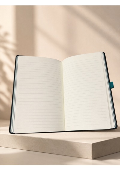Modern Tasarım Lastikli Ajanda/defter Siyah - Mavi