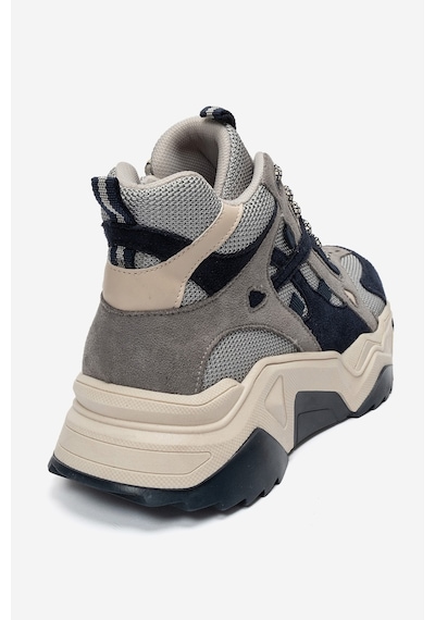 Luvi Shoes Lowel Lacivert Süet Fermuarlı Ve Bağcıklı Kadın Spor Bot