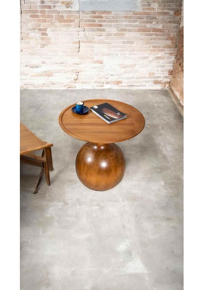 Wood Decorative Tekli Mantar Sehpa Ahşap Orta Sehpa, Tik Ağacı