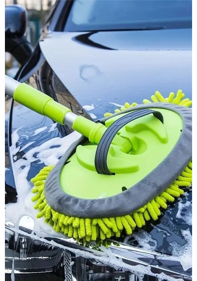 Universal Uyumlu Oto Yıkama Seti Mop Mikrofiber Bezli Teleskopik Saplı
