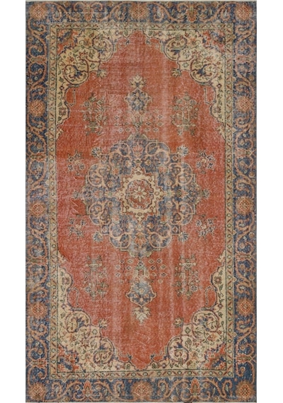 Ilham Verici Vintage El Işlemeli Jüt Kilim Halı - 154x264 Cm 9953