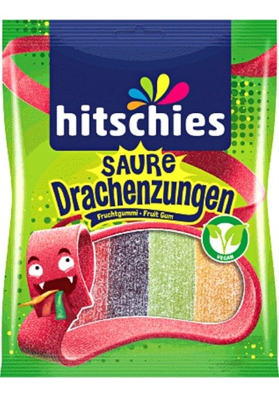 Hitschies Saure Drachenzungen Fruit Gum Vegan 125 g