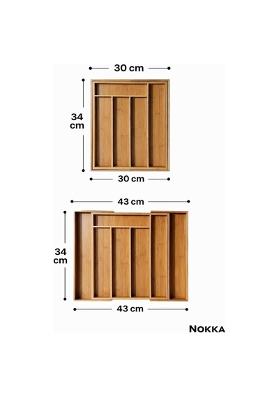 Bambu Ayarlanabilir Çekmece İçi Kaşıklık 5-7 Bölmeli, Organizer Çok Renkli