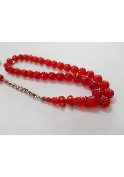 Soma Tesbih Ateş Kehribar Kalem İşçilik Tesbih 9 x 9 CM
