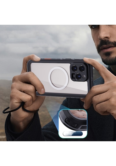 Apple Uyumlu iPhone 16 Pro Max Kılıf 360 Ön Ve Arka Koruyucu Kapak Su Geçirmez 1-1 Silikon Zırhlı Kapak Siyah
