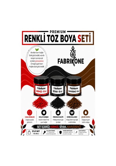 3'lü Set Premium Parafin Soya Wax Toz Mum Boyası Hobi Seti - 10 Cc Kırmızı, Siyah, Kahverengi Bkfab3kskh10g Karışık