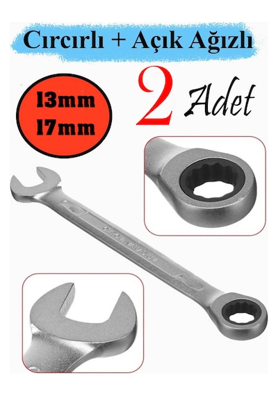 Cırcırlı Kombine Anahtar 13mm + 17mm Ekonomik Seri