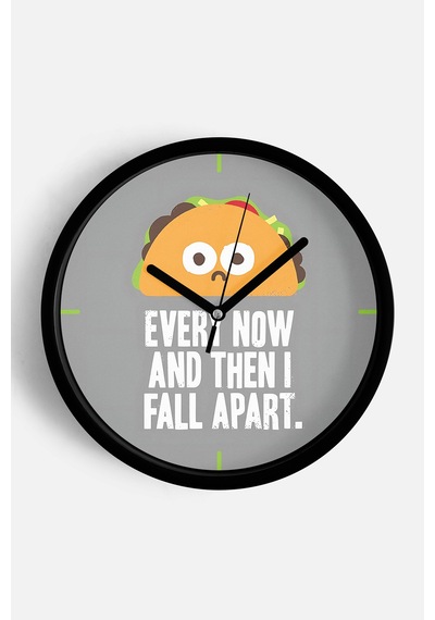 Modern Yazılı Tasarım - Every Now And Then I Fall Apart Duvar Saati - 30cm - Önü Camlı Siyah Kasa-jh0084 Siyah