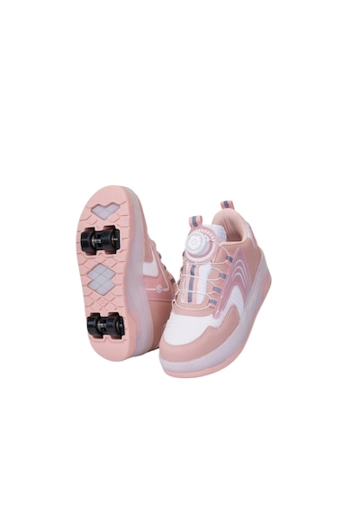 Kız Çocuk Patenli Işıklı Rahat Spor Ayakkabı&Yeni Model Tarz Patenli Kaykay Tekerlekli Pudra Pembe