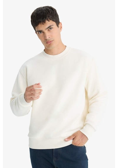 Defacto Relax Fit Bisiklet Yaka Polar Sweatshirt F3685ax25wner140 Ekru-er140