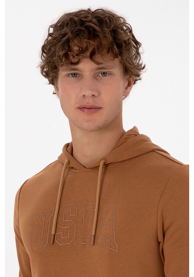 U.S. Polo Assn. Erkek Regular Fit Kapüşonlu Camel Basic Sweatshirt 50315663-VR233