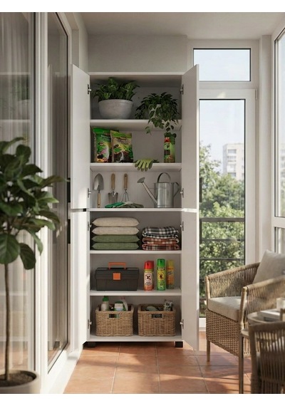 Mardo 4 Kapaklı Beyaz Çok Amaçlı Mutfak Banyo Ofis Kiler Balkon Dolabı Beyaz