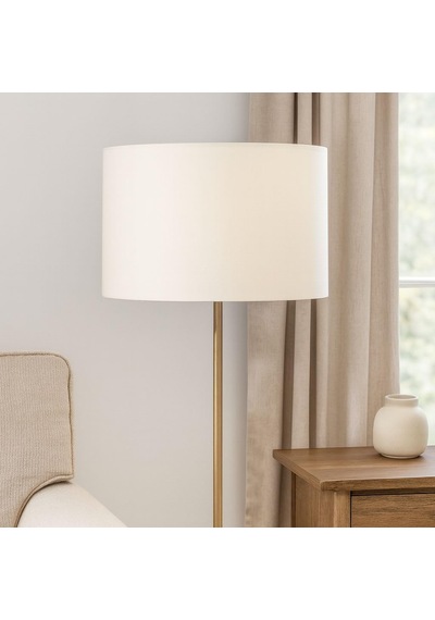 40 Cm Silindir Lambader Başlığı, Abajur Başlığı, Sarkıt Avize Başlığı Krem 40cmx25cm Diğer